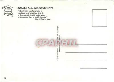 Abadia Notre-Dame-des-Neiges — Alt. 1100 m — Verso