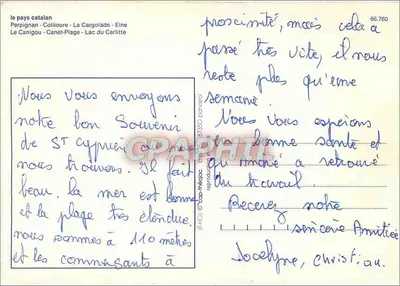 Kraj Kataloński — Perpignan, Collioure, Le Canigou, Lac du Carlitte — Wydawca nie widoczny — Rewers
