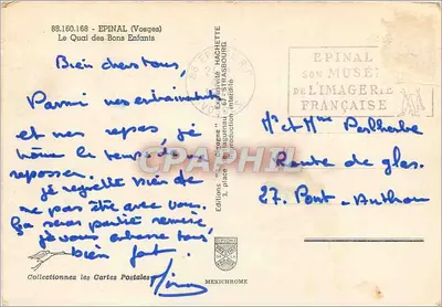 Epinal — Quai des Bons Enfants — Wydawnictwo Hachette — Rewers