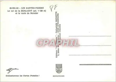 Les Vosges — Col de la Schlucht (alt. 1139 m) et route de Munster — Éditions "Le Châgne" — Rewers