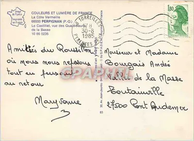 O Castillet, vista dos Quais-de-la-Basse — Edições d'Art Jean-Jaurès — n° 83 — Verso
