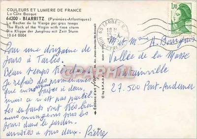 Le Rocher de la Vierge — Biarritz, Pyrénées-Atlantiques — Éditions d'art Jean-Jaures — Rewers