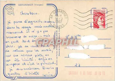 Gérardmer — Stacja letnia i zimowa — wydawca S.A.D. rue Forten, Gérardmer — Rewers