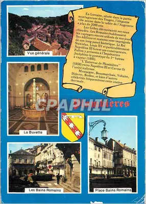 Plombières-les-Bains — Vista geral, A Buvette, Os Banhos Romanos, Praça dos Banhos Romanos — Editor: Sociedade de Agências de Diffusão