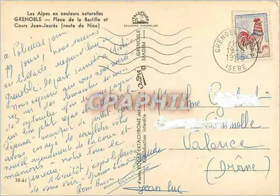 Grenoble — Plac Bastilli i Cours Jean-Jaurès (droga do Nicei) — wydawca Italcouleur — Rewers