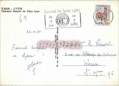 Velho Lyon — Alguns Aspectos do Velho Lyon — As Edições J. CELLARD - LYON — Verso