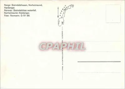 Steindalsfossen — Noruega — editor Normann, n° O-51-86 — Verso