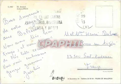 El Arenal — widok z Pałacu Garonda — wydawca Icaria, nr 5.085 — Rewers