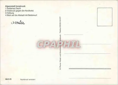 Innsbruck — widok panoramiczny i zabytki — H. Purner, 60/3 R — Rewers