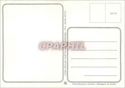 Sanremo — widok panoramiczny, figura i oświetlony hotel — Casa delle Cartoline Sanremo — Rewers