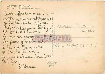Abbeville (80) - Catedral de Nossa Senhora — editor Cing, n° de série 6667 — Verso
