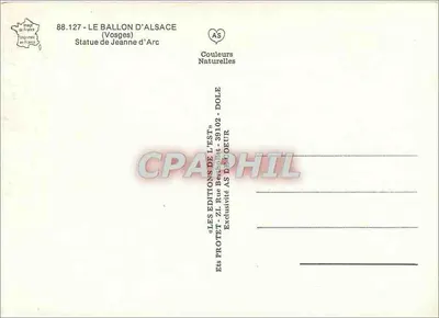 Estatua de Joana d'Arc — Ballon d'Alsace — Edições do Leste — Verso