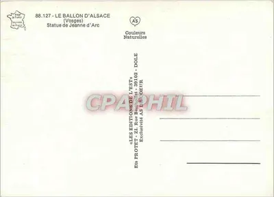 Estátua de Joana d'Arc — Ballon d'Alsace — Les Éditions de l'Est — Verso