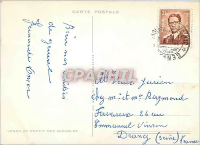 Kwiaty w kolorach — naczynie czarne — wydawca IMP. OUDINIES & CIE — Rewers
