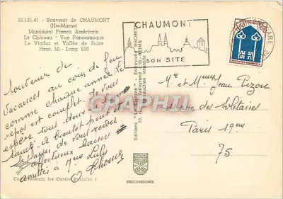 Chaumont — Vista panorámica — Ediciones Hachette — Reverso