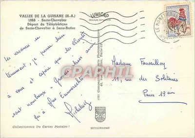 Hargnat — Estação de teleférico nevada — Mexichrome — Verso