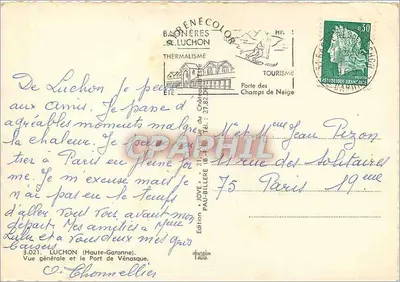 Luchon (Haute-Garonne) — Vista general y el Puerto de Vénasque — Edición Jove — Reverso