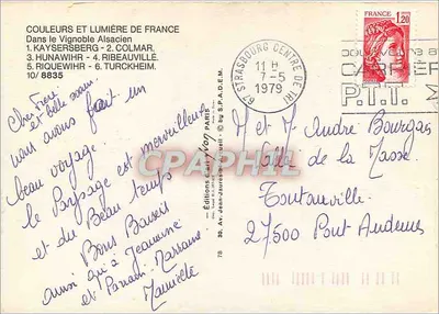 Winegrower Alsaski — krajobrazy i zabytki — Wydawnictwo Jean-Jaures & Cie, nr 78 — Rewers