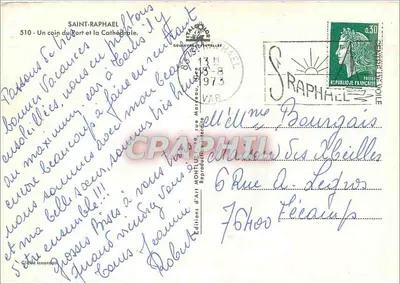 Saint-Raphaël — Port i katedra — Wydawnictwo Sztuki Montluçon, nr 1069 — Rewers
