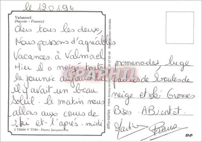 Valmorel — estação de esqui no inverno — Verso