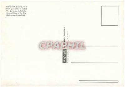 Granada — Vista geral da cidade — La Rondeta, série 45, n° 82 — Verso