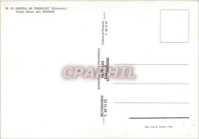 Guadalest — barragem e lago — editor Benidorm — Verso