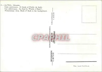 Altea — vista pitoresca com o Peñón de Ifach no fundo — Callosa de Ensarria — Verso