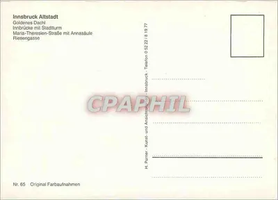 Innsbruck — historyczny dzielnica — H. Purner, Nr 65 — Rewers