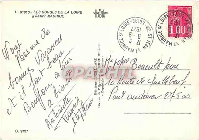 A Loire perto de Saint Maurice — As Gorges da Loire — Edições J. Cellard — Verso