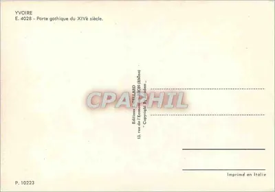 Yvoire — Porta gótica do século XIV — Edições da Economia (Rhône) — Verso