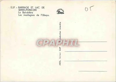 Zbiornik i jezioro Serre-Ponçon — Góry Ubaj — Wydawca ABEL, GAP — Rewers