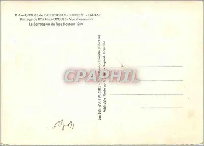 Barragem de Bort-les-Orgues — vista geral — editor: Art Michel, Marillac-la-Croisille — Verso