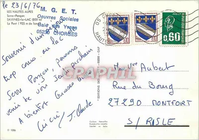 Ponte dos Ibanes — Savines-le-Lac — Edições das Alpes — Verso
