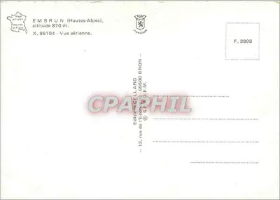 Embrun — widok z powietrza — Wydawnictwo Cellard — Rewers