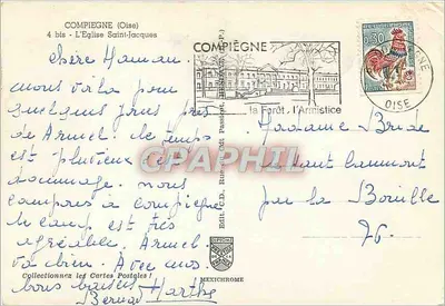 Kościół św. Jakuba w Compiègne — widok z okna — wydawca IRIS — Rewers
