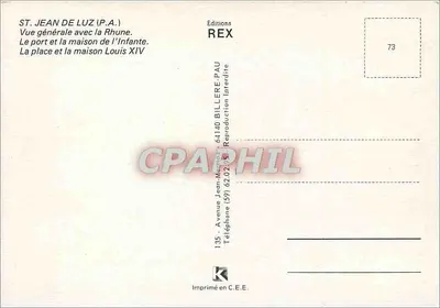 San Giovanni di Luz — Vista generale con il porto e la piazza — Edizioni REX n°73 — Verso