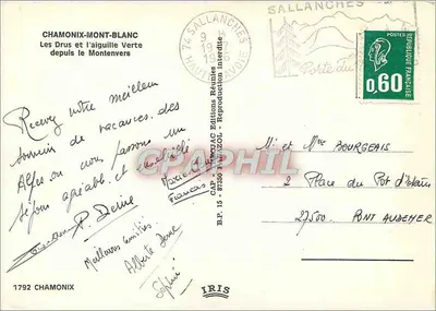Les Drus e a agulha Verde — desde o Montenvers — edição IRIS — Verso