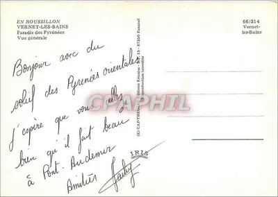 Vernet-les-Bains — Paraíso das Pirineus — editor IRIS, n° 66/314 — Verso