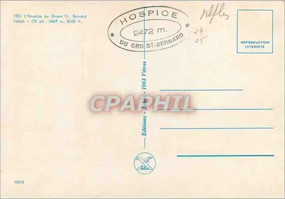 Grand Saint-Bernard — widok panoramiczny — Wydawnictwo Grand St-Bernard — Rewers