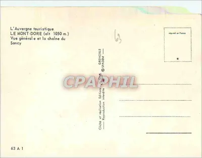 Le Mont-Dore — algemene sneeuwige uitzicht — Edities Grenoble SPADEM, n° 63 A 1 — Achterkant