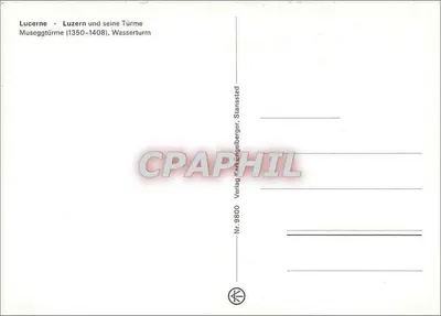 Lucerna — Lucerna e suas torres — Verlag K. Mängelberger, Stansstad — Verso