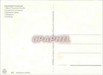 Innsbruck — widok panoramiczny i zabytki — n°457 — Rewers