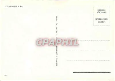 Porto de Neuchâtel — vista aérea — Éditions R. Jeanneret, n°305 — Verso