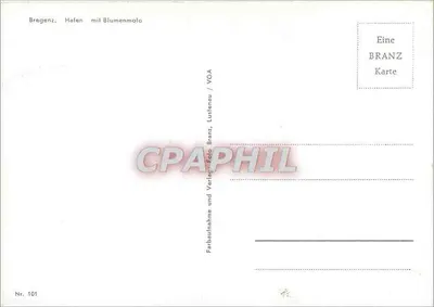 Bregenz, Porto com Molo de Flores — editor BRANZ, n° 101 — Verso