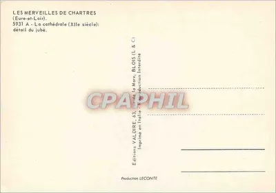 Szczegół jubé — Katedra Chartres — XII wiek — Wydawnictwo Valoire — Rewers