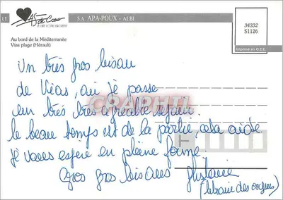 Vias Plage — widok z lotu ptaka, plaża i ulica — SA APA-POUX - ALBI — Rewers