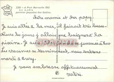 Le Lydia — pierwszy parowóz z Sables — Wydawnictwo S. LUDIUM (Perpignan) — Rewers