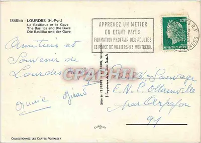 Basílica de Lourdes — O Gave — Edição da Europa — Verso