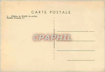 Zamek w Blois — Schody François Ier — Héliogravure H. Er Macon — Rewers