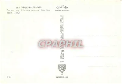Gascogne — Pastori su bastoni che custodiscono il loro gregge — Lumicap — Verso